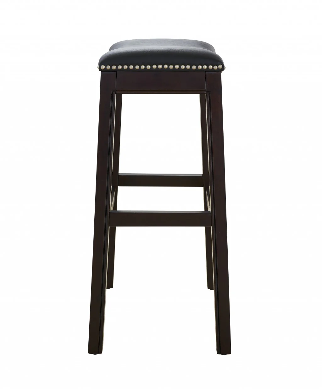 30" Espresso and Black Saddle Style Counter Height Bar Stool By Homeroots - Image 3