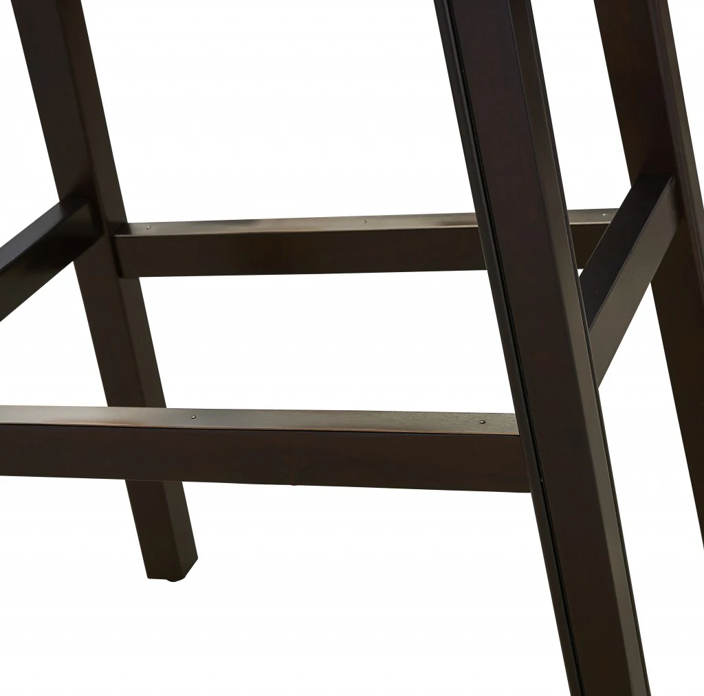 30" Espresso and Black Saddle Style Counter Height Bar Stool By Homeroots - Image 4