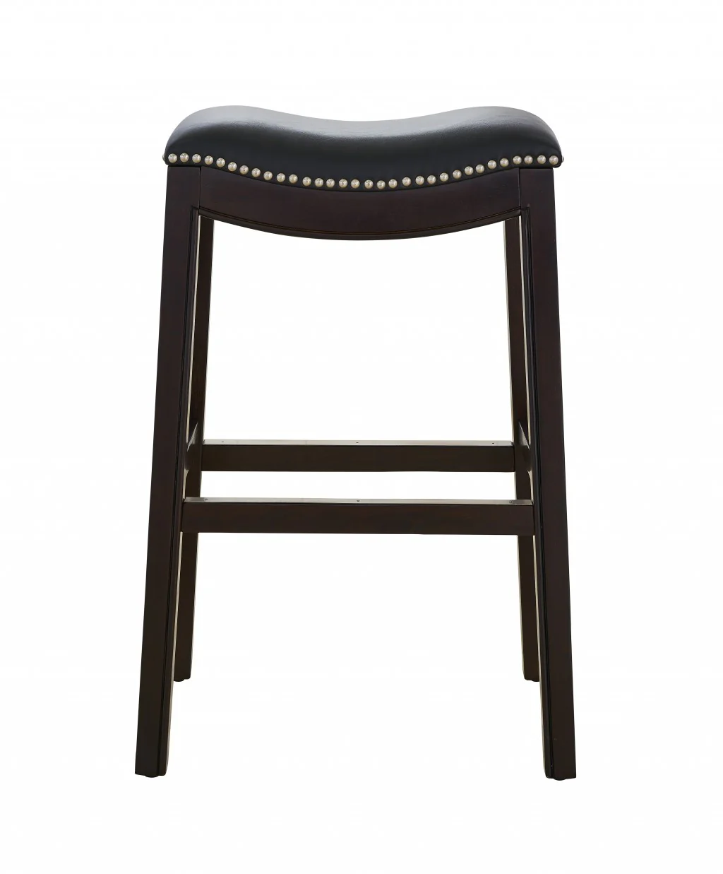 30" Espresso and Black Saddle Style Counter Height Bar Stool By Homeroots - Image 5