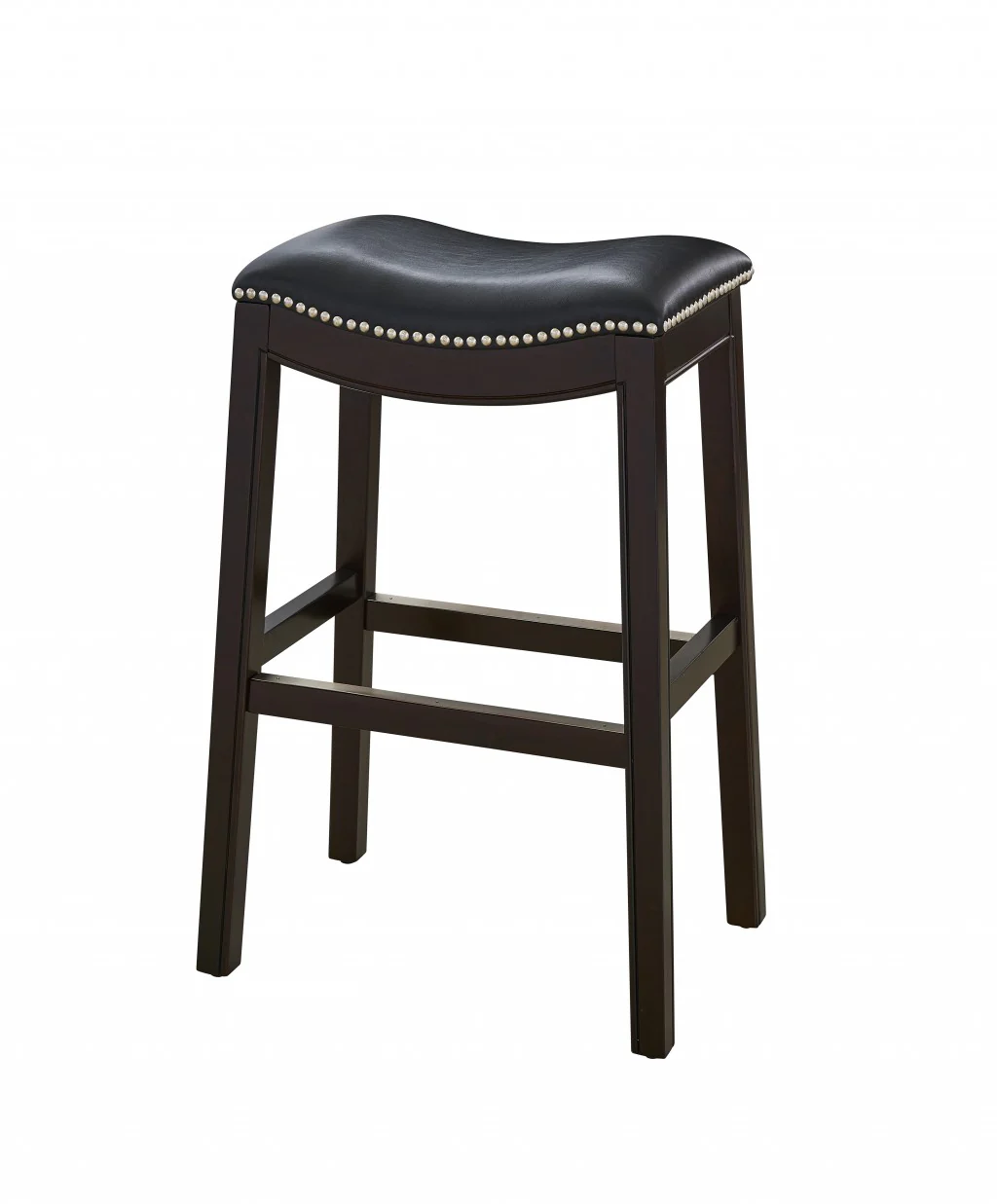30" Espresso and Black Saddle Style Counter Height Bar Stool By Homeroots - Image 6