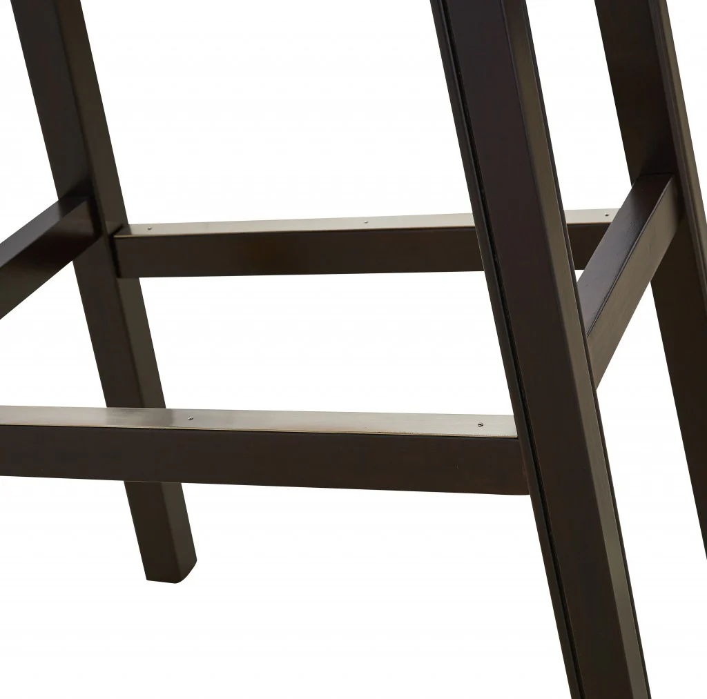30" Espresso and Carmel Saddle Style Counter Height Bar Stool By Homeroots - Image 3