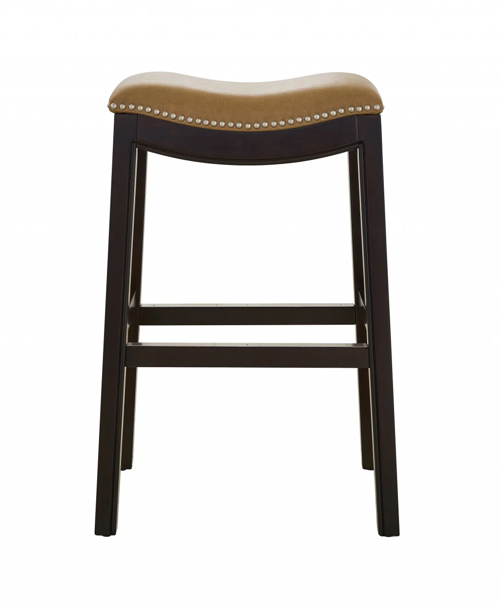 30" Espresso and Carmel Saddle Style Counter Height Bar Stool By Homeroots - Image 5