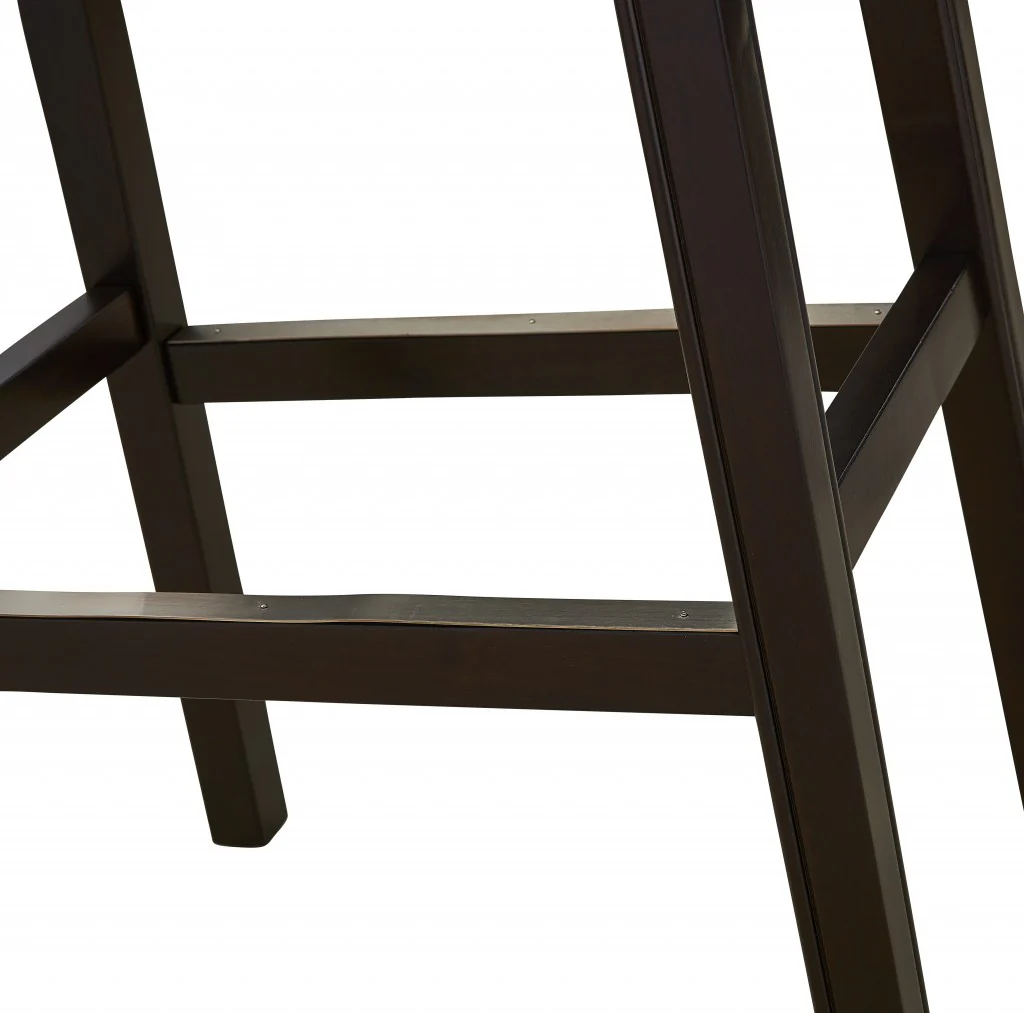 30" Espresso and Gray Saddle Style Counter Height Bar Stool By Homeroots - Image 4