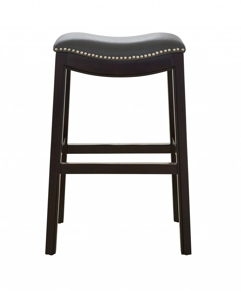 30" Espresso and Gray Saddle Style Counter Height Bar Stool By Homeroots - Image 5