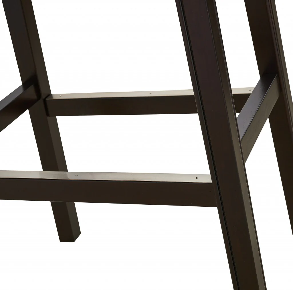 30" Espresso and Red Saddle Style Counter Height Bar Stool By Homeroots - Image 5