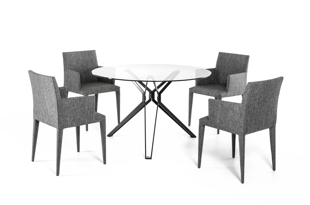 30' Glass And Metal Round Dining Table By Homeroots - Image 2
