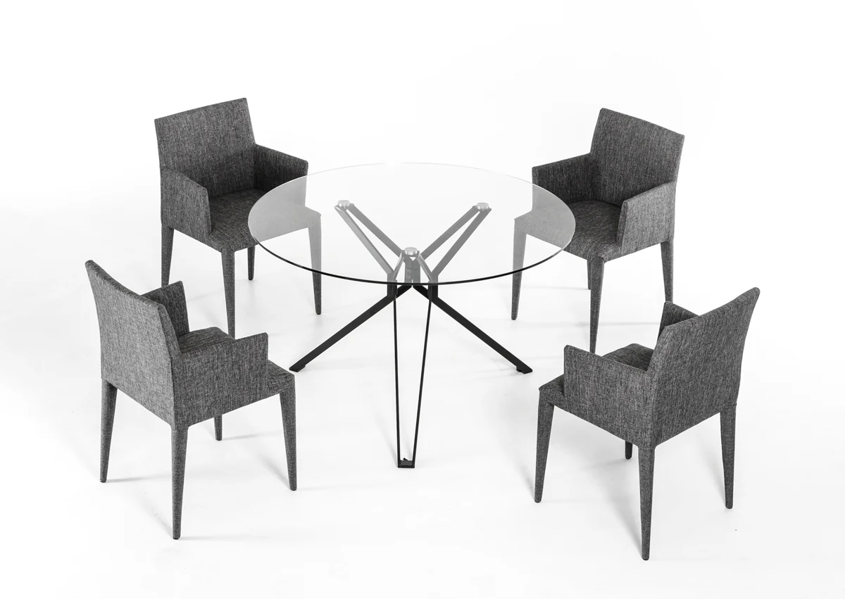 30' Glass And Metal Round Dining Table By Homeroots - Image 3