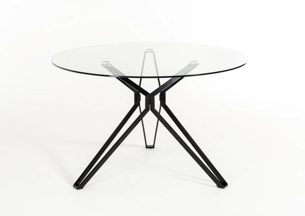 30' Glass And Metal Round Dining Table By Homeroots - Image 4