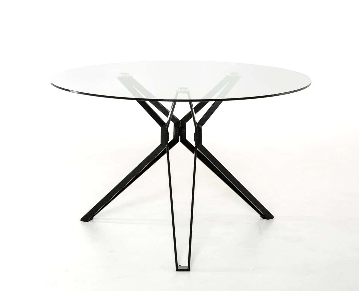 30' Glass And Metal Round Dining Table By Homeroots - Image 5