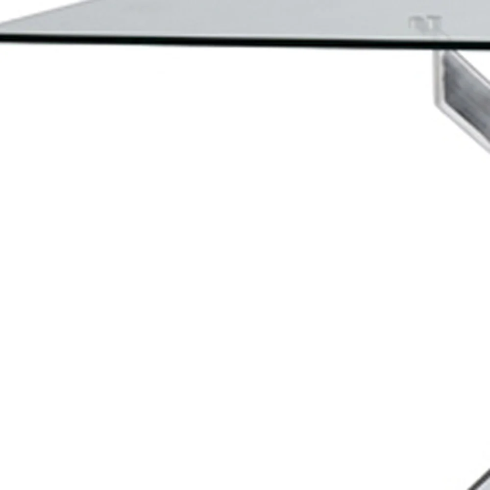 30' Glass And Steel Rectangular Dining Table By Homeroots - Image 5