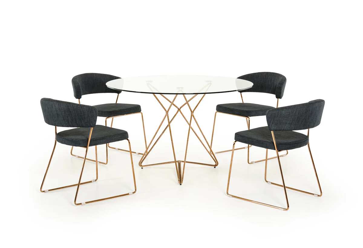 30' Glass And Steel Round Dining Table By Homeroots - 283104 - Image 3