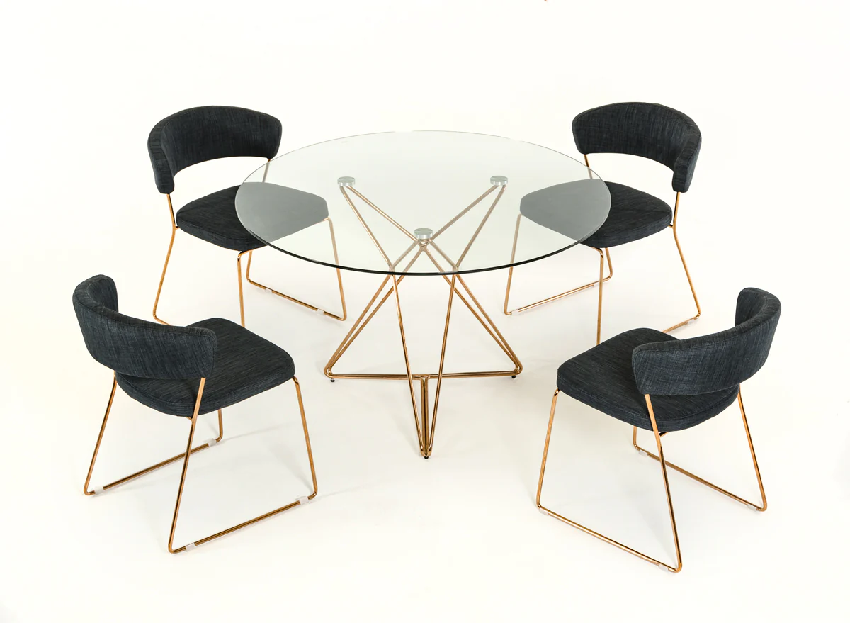 30' Glass And Steel Round Dining Table By Homeroots - 283104 - Image 4