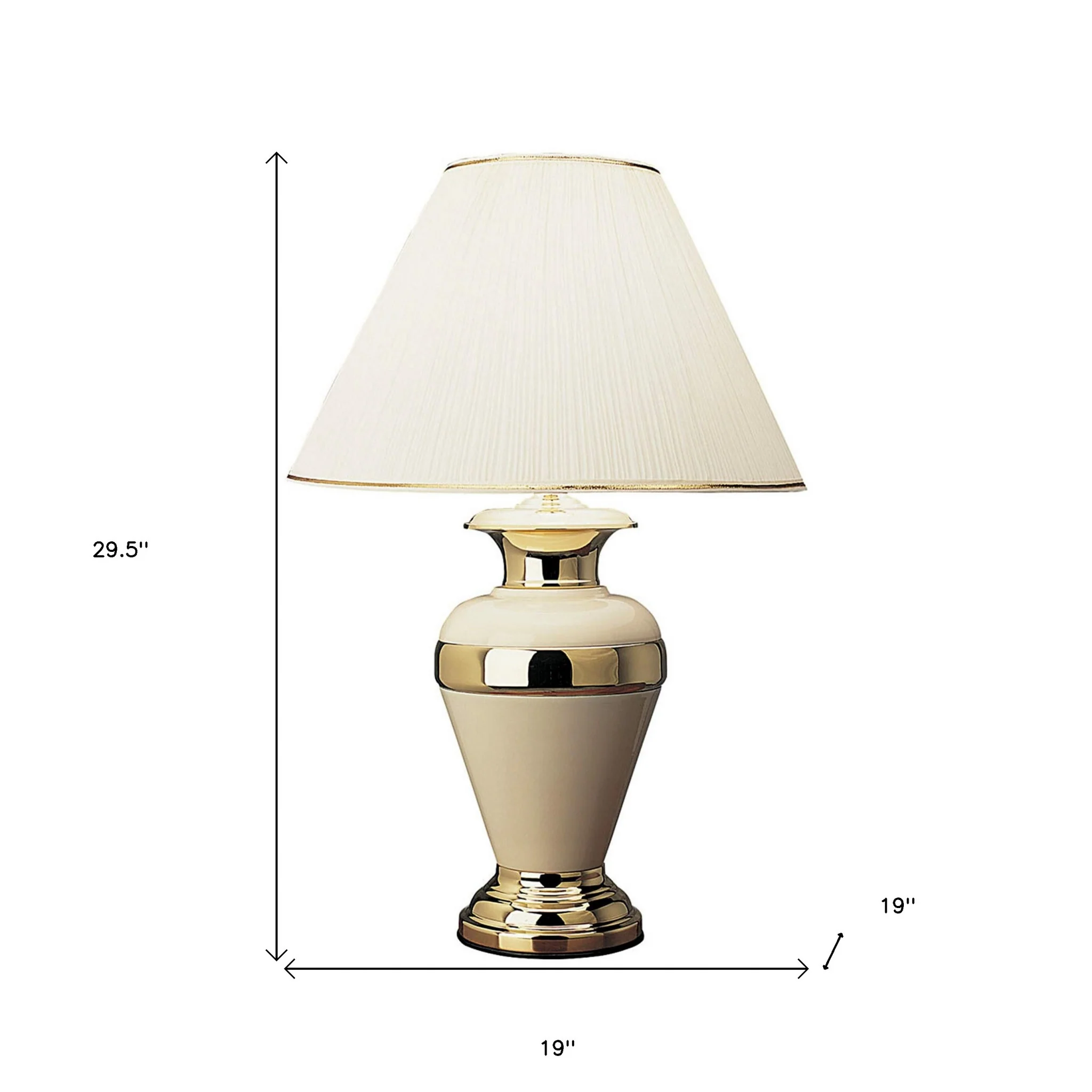 30" Gold Ceramic and Metal Urn Table Lamp By Homeroots - Image 6