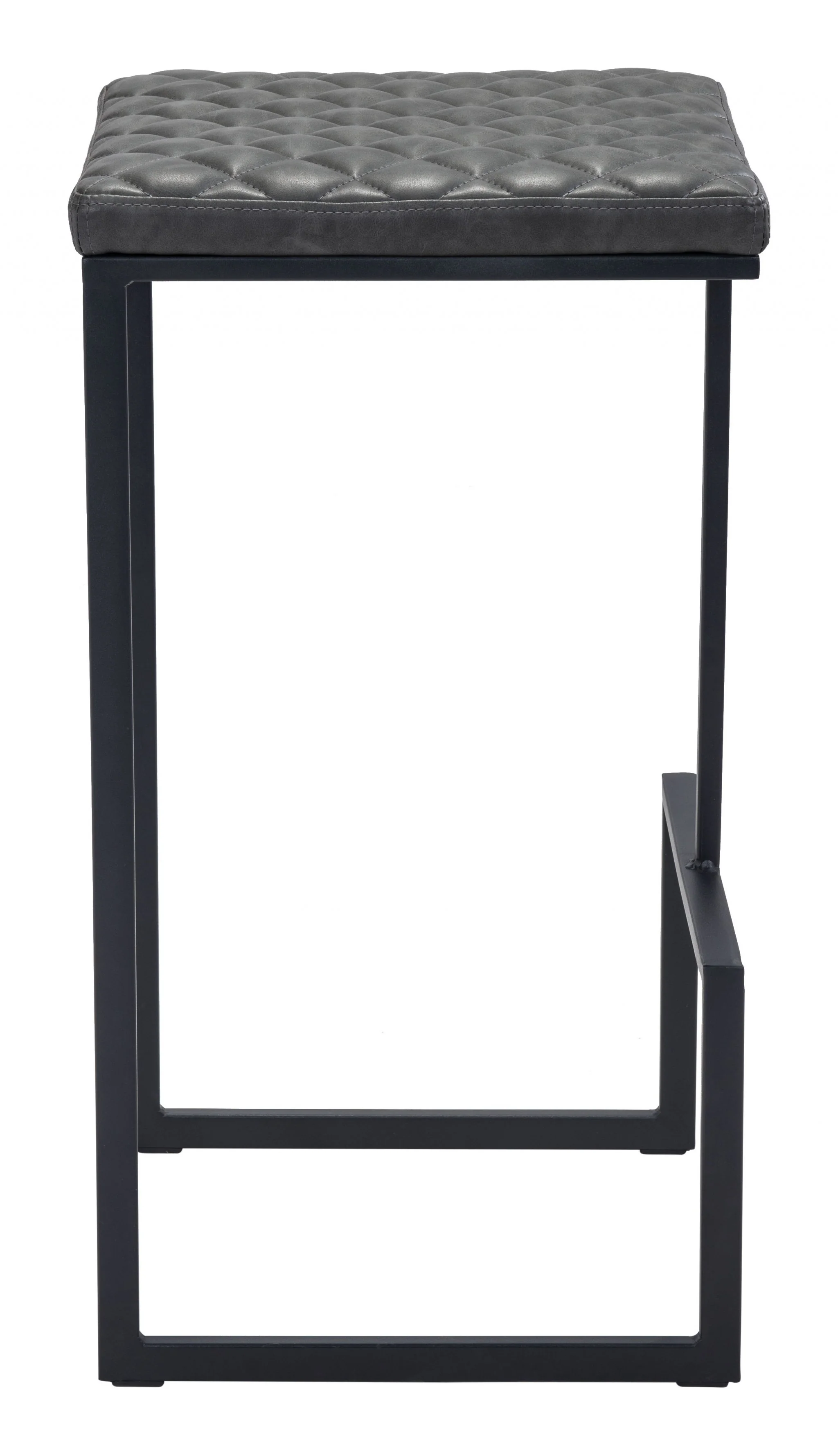 30" Gray And Black Steel Backless Bar Height Chair With Footrest By Homeroots - Image 3