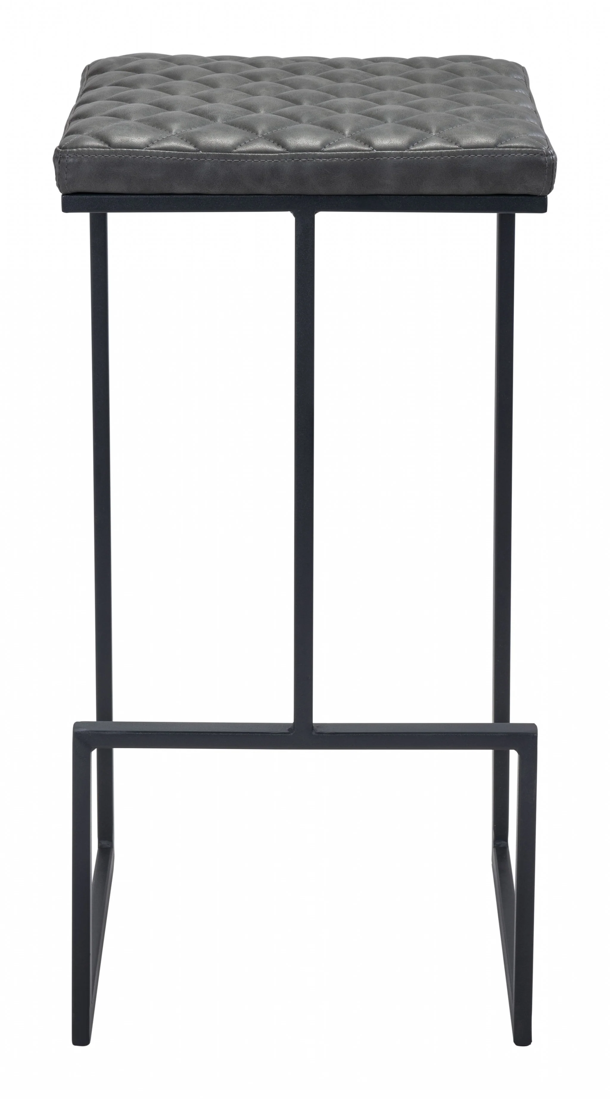30" Gray And Black Steel Backless Bar Height Chair With Footrest By Homeroots - Image 4