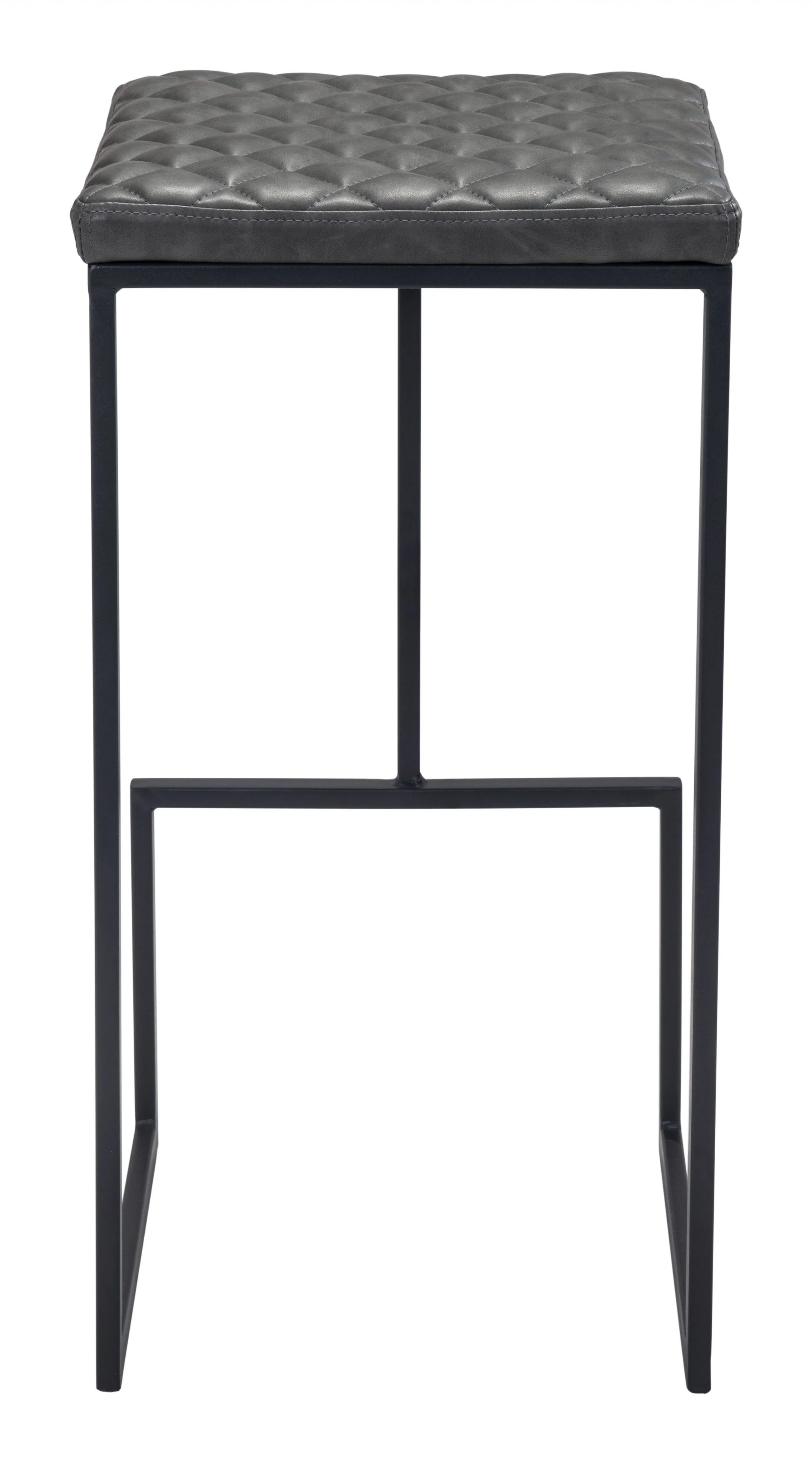 30" Gray And Black Steel Backless Bar Height Chair With Footrest By Homeroots - Image 5
