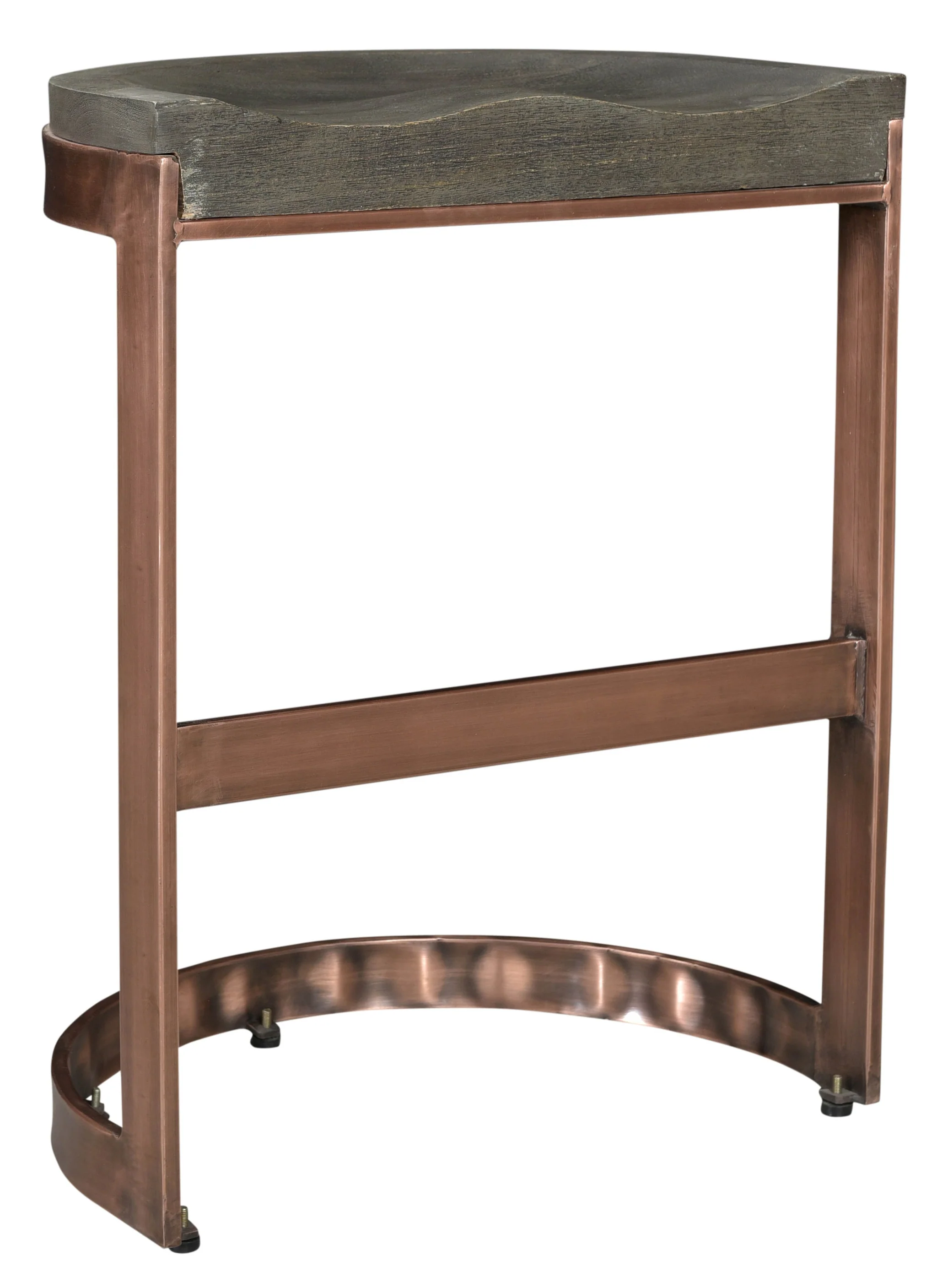 30" Gray And Copper Iron Backless Bar Height Bar Chair With Footrest By Homeroots - Image 2