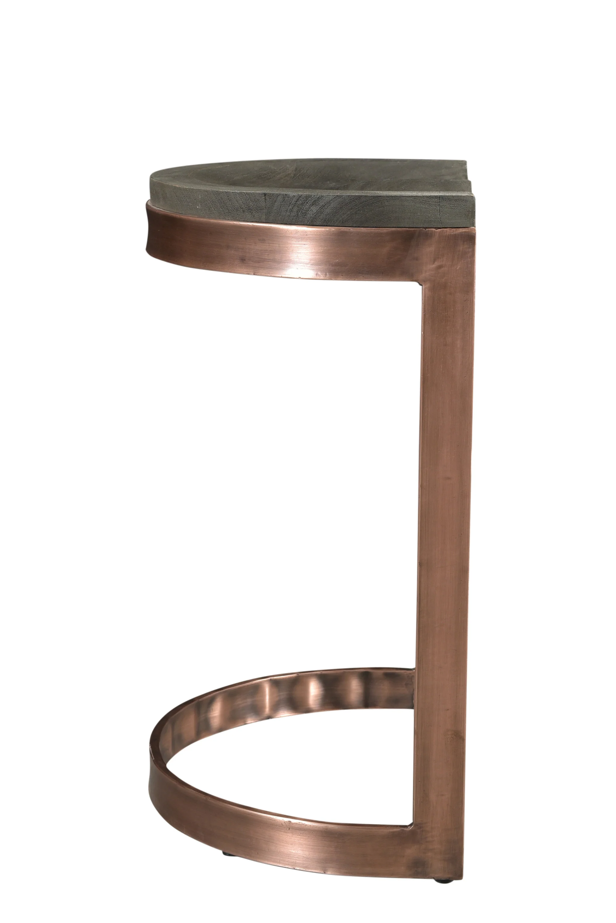 30" Gray And Copper Iron Backless Bar Height Bar Chair With Footrest By Homeroots - Image 3