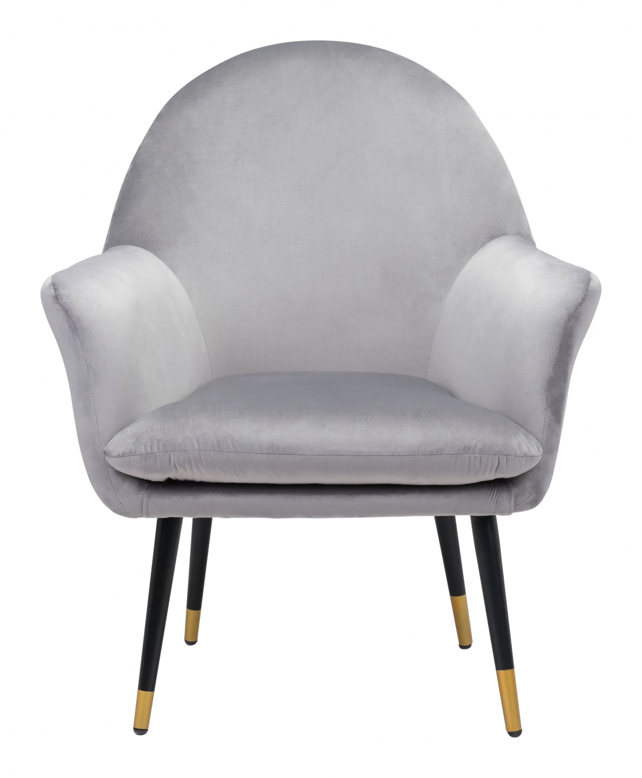30" Gray And Gold Velvet Arm Chair By Homeroots - Image 4