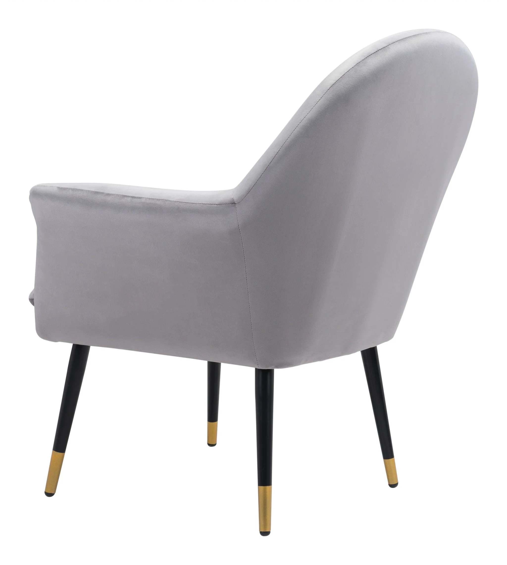 30" Gray And Gold Velvet Arm Chair By Homeroots - Image 6