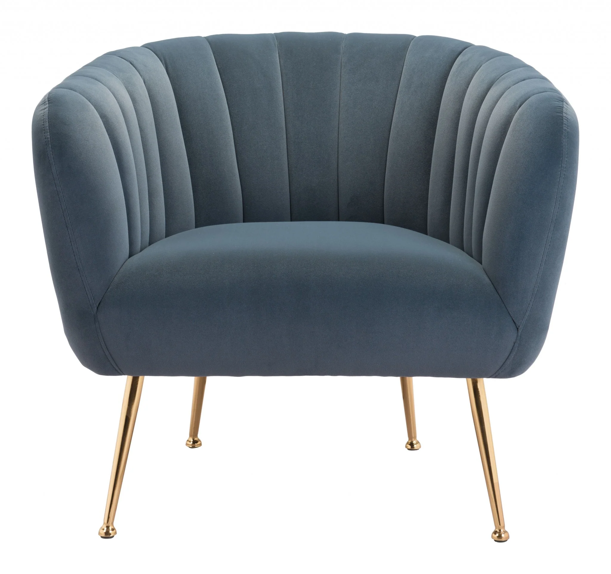 30" Gray And Gold Velvet Tufted Club Chair By Homeroots - Image 4