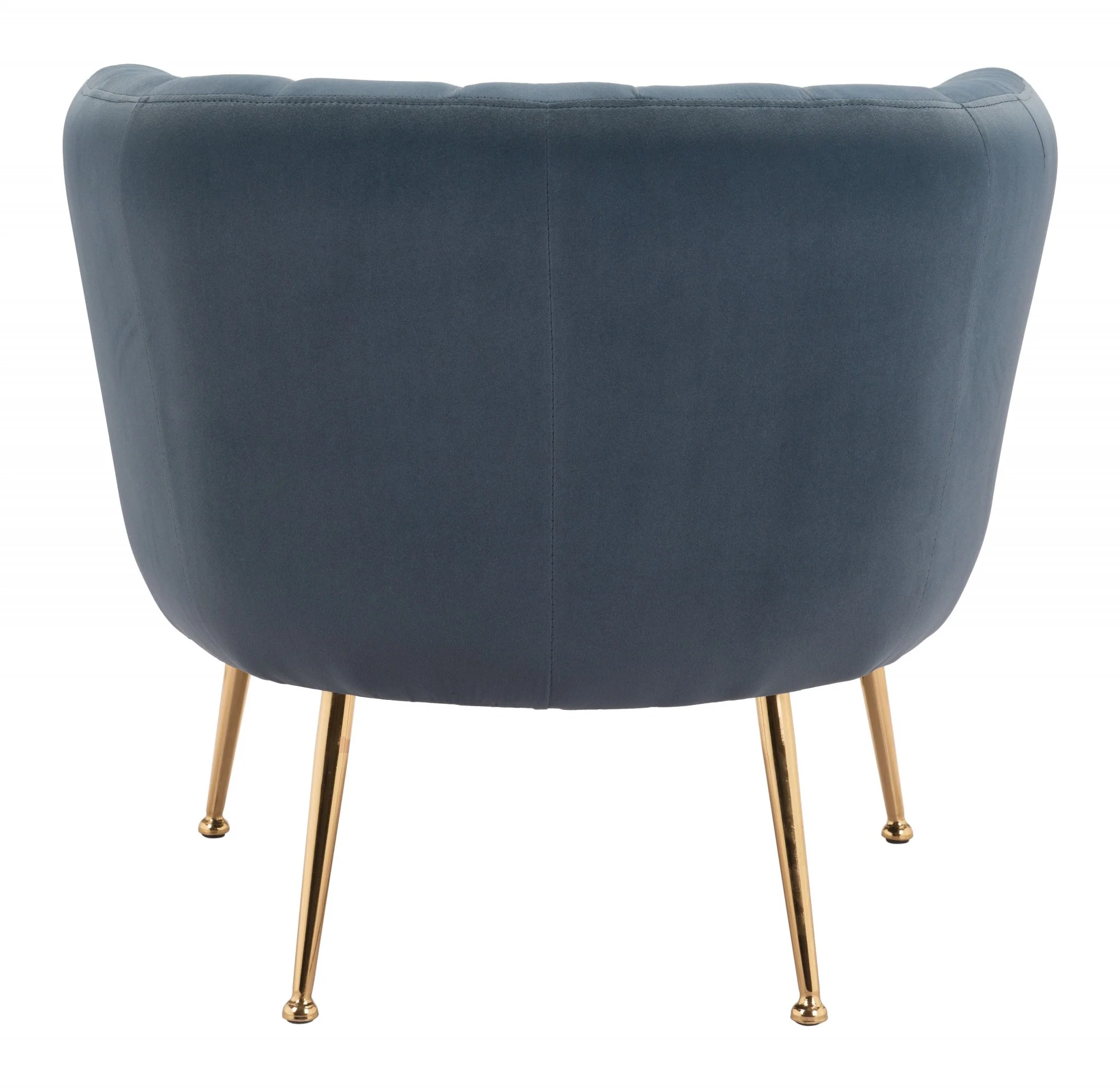 30" Gray And Gold Velvet Tufted Club Chair By Homeroots - Image 5