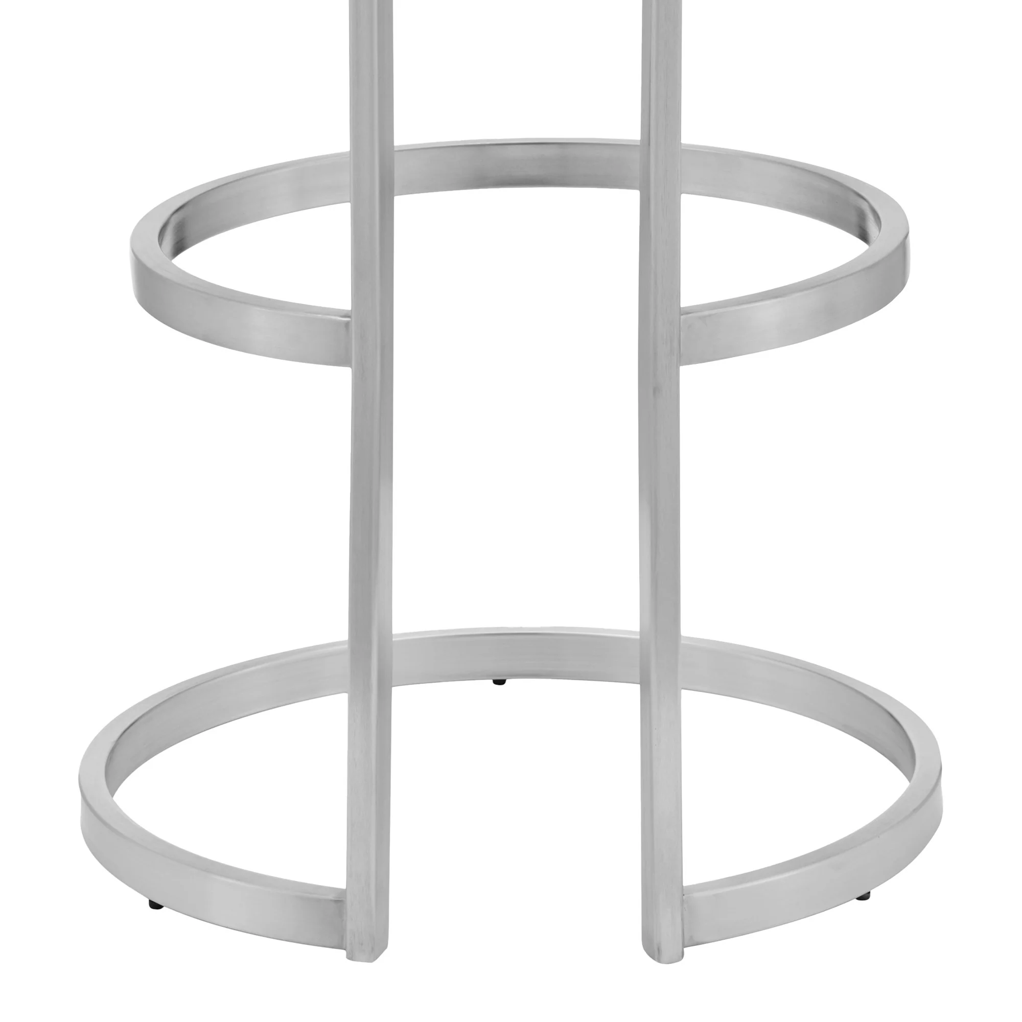30" Gray Faux Leather And Iron Swivel Backless Bar Height Chair By Homeroots - Image 5