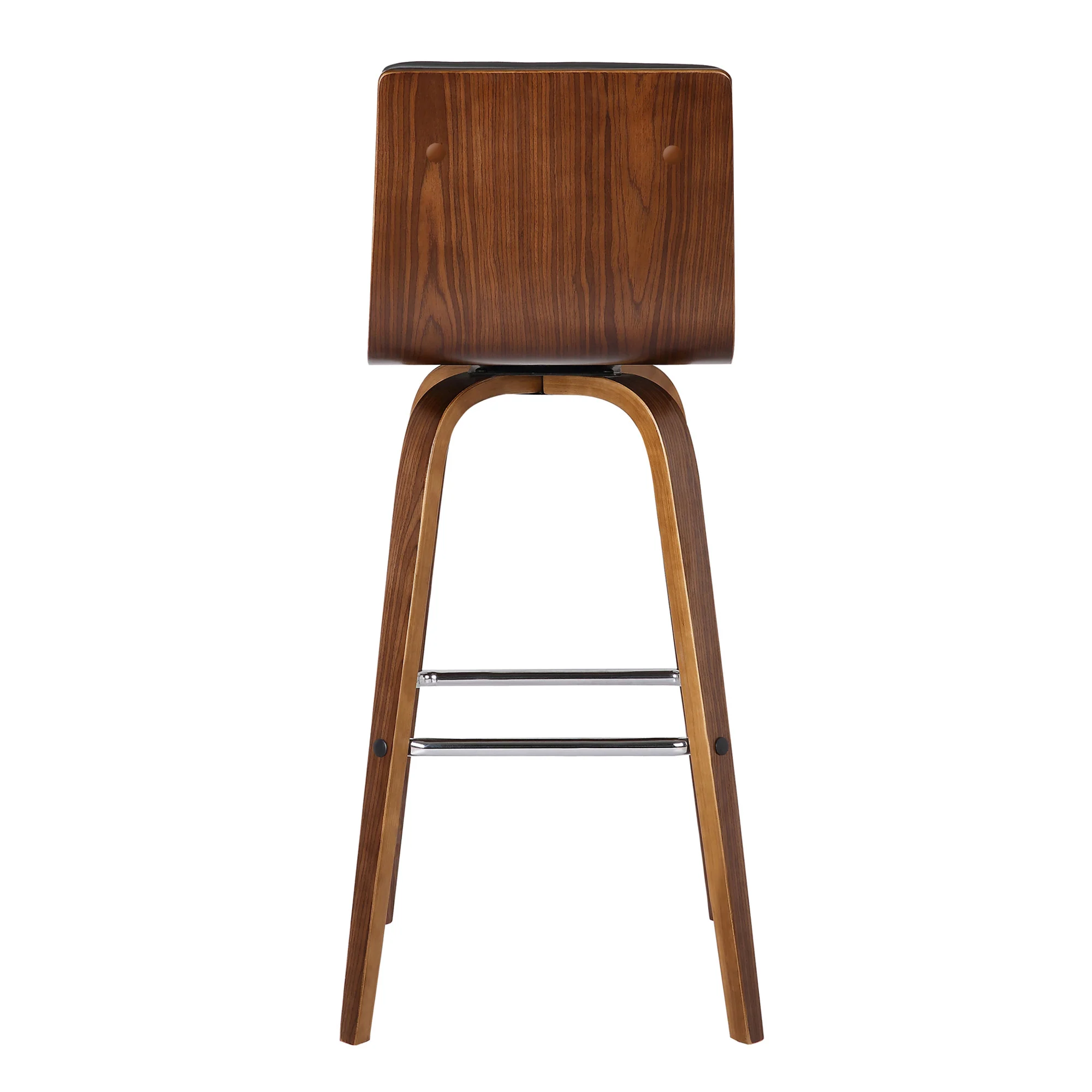 30” Gray Faux Leather Wooden Swivel Bar Stool By Homeroots - Image 3