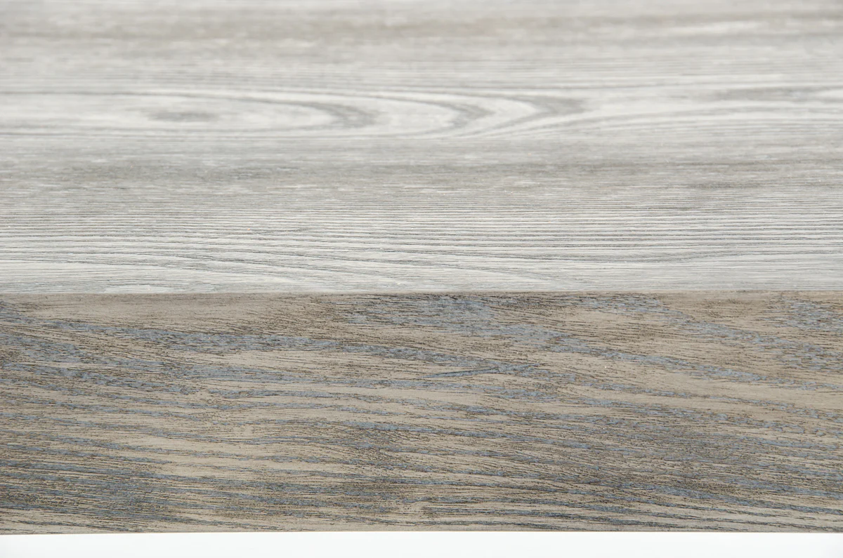30' Grey Brush Veneer And Stainless Steel Dining Table By Homeroots - Image 5