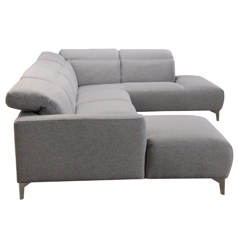 30' Grey Fabric and Iron Sectional Sofa with a Wood Frame By Homeroots - Image 4