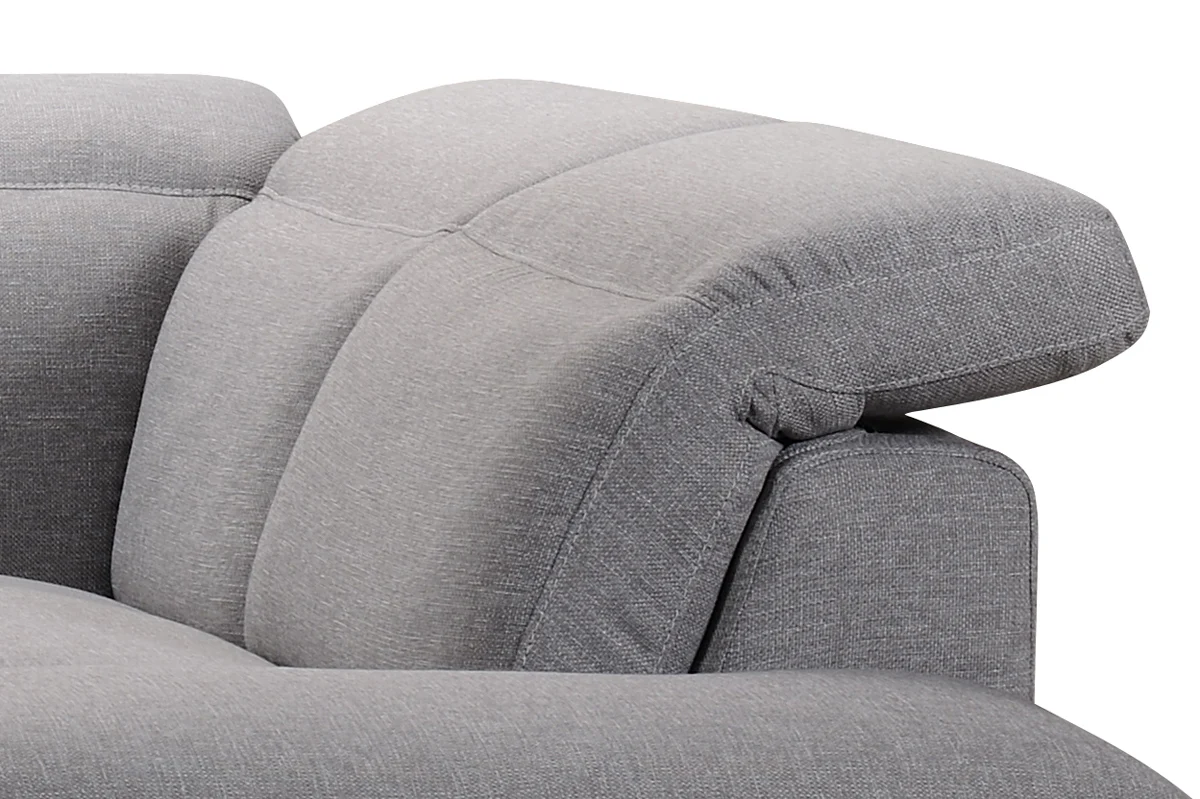 30' Grey Fabric and Iron Sectional Sofa with a Wood Frame By Homeroots - Image 5