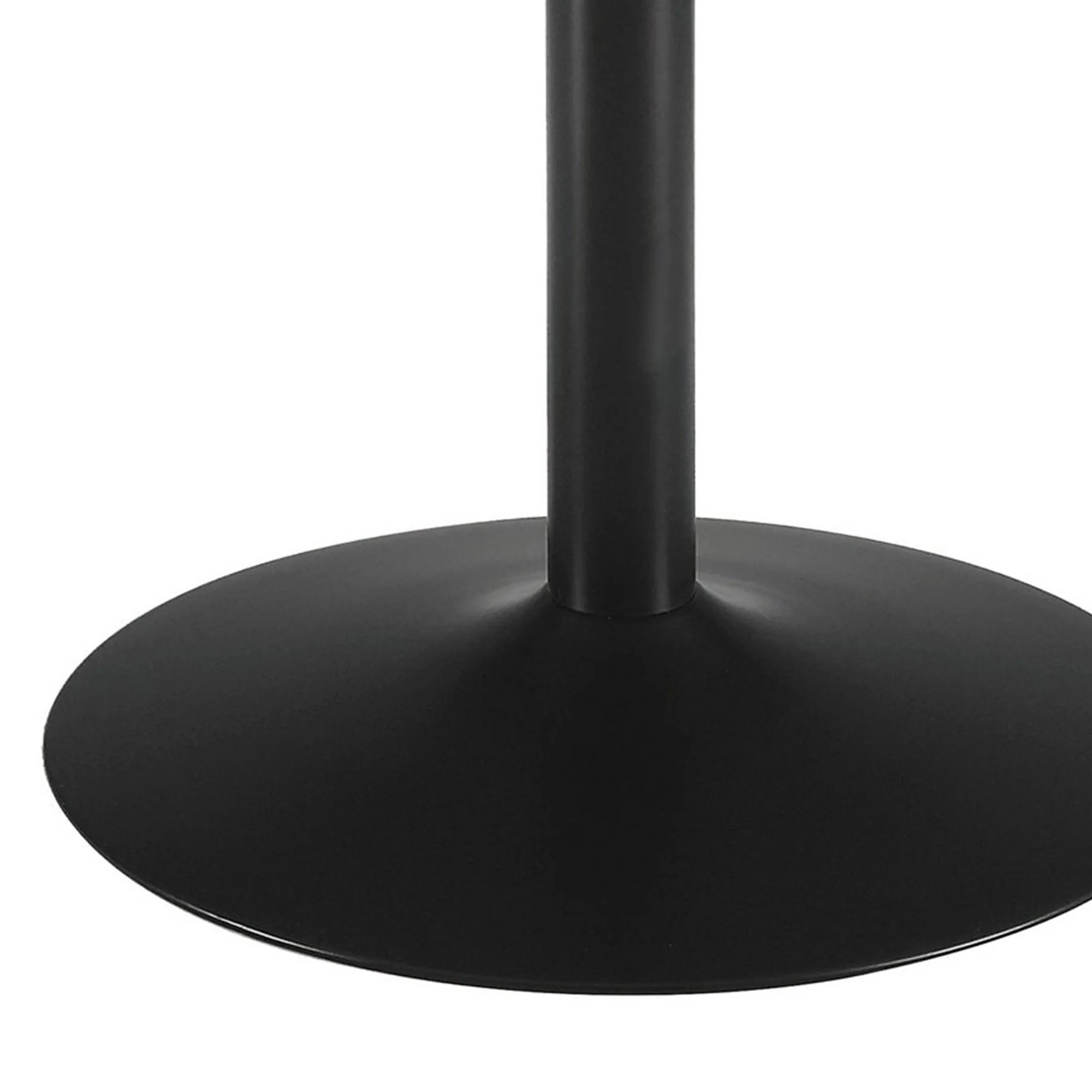 30 Inch Round Wooden Top Modern Dining Table, Black and Brown By Benzara - Image 2