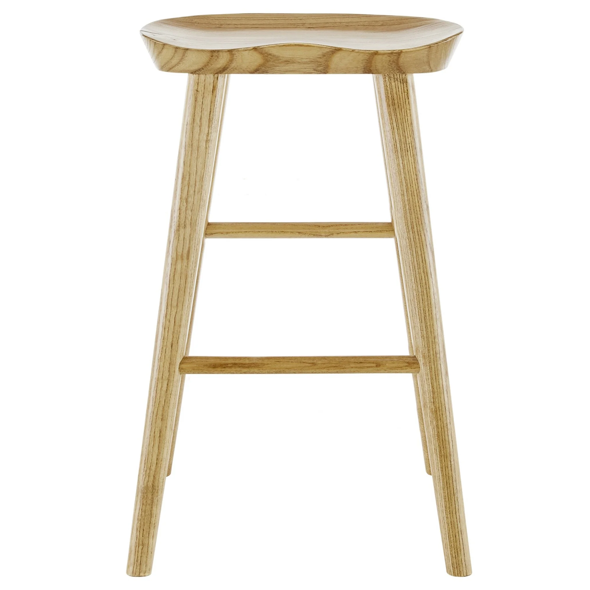 30" Light Natural Brown Solid Wood Bar Stool By Homeroots - Image 2