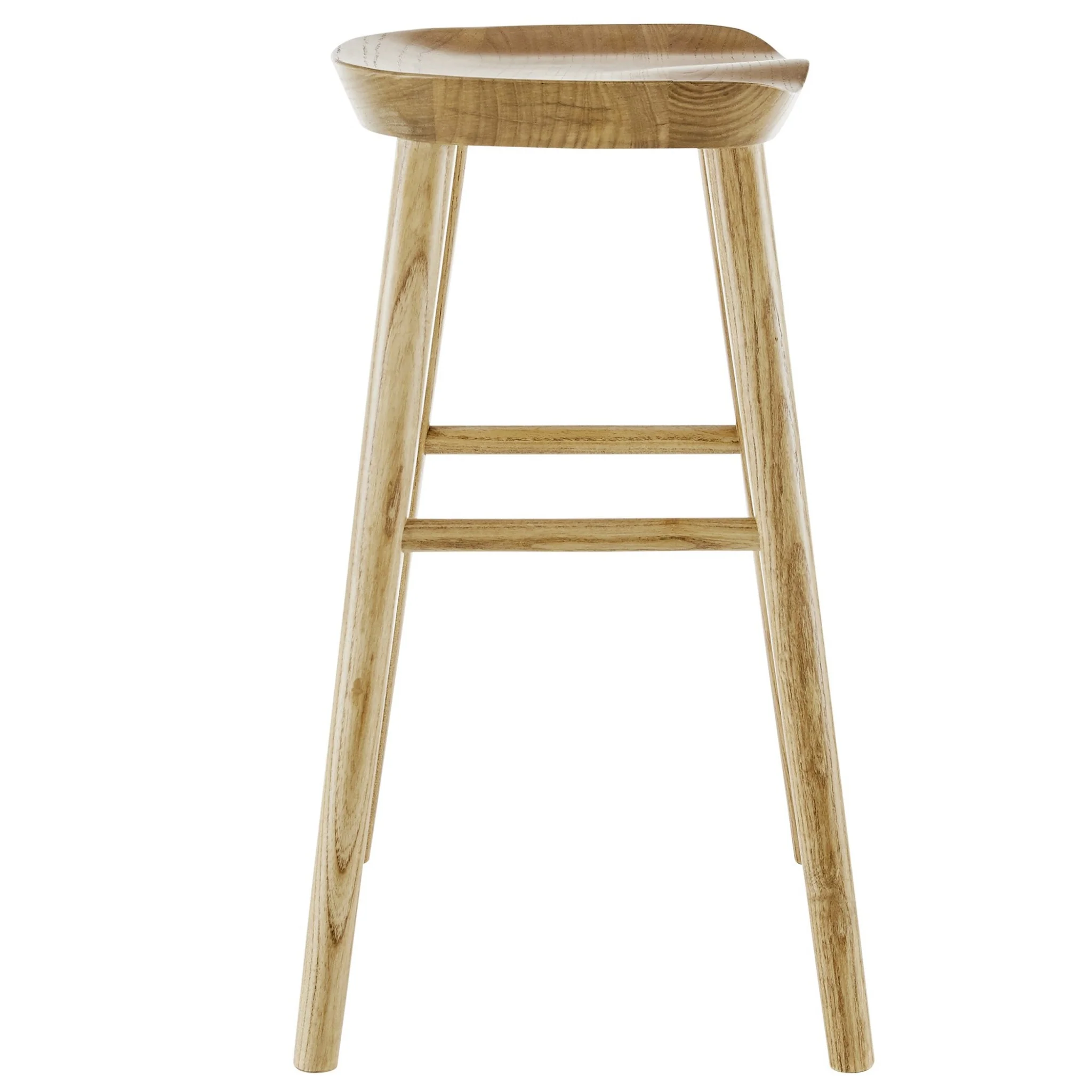 30" Light Natural Brown Solid Wood Bar Stool By Homeroots - Image 4