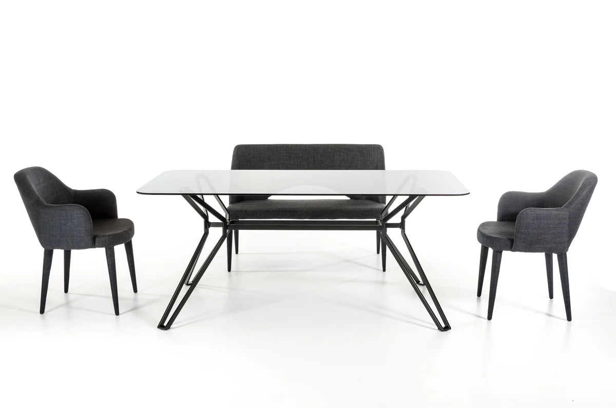 30" Metal And Smoked Glass Dining Table By Homeroots - Image 4