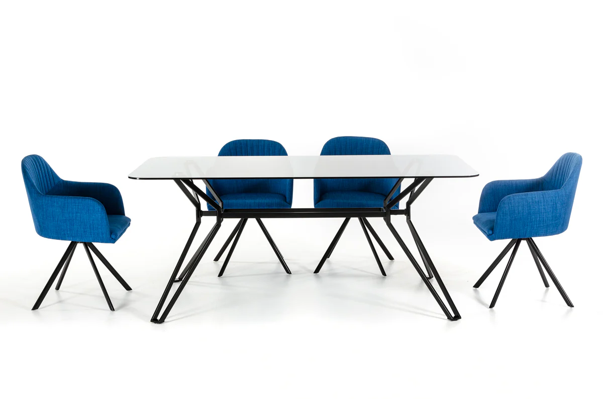 30" Metal And Smoked Glass Dining Table By Homeroots - Image 5
