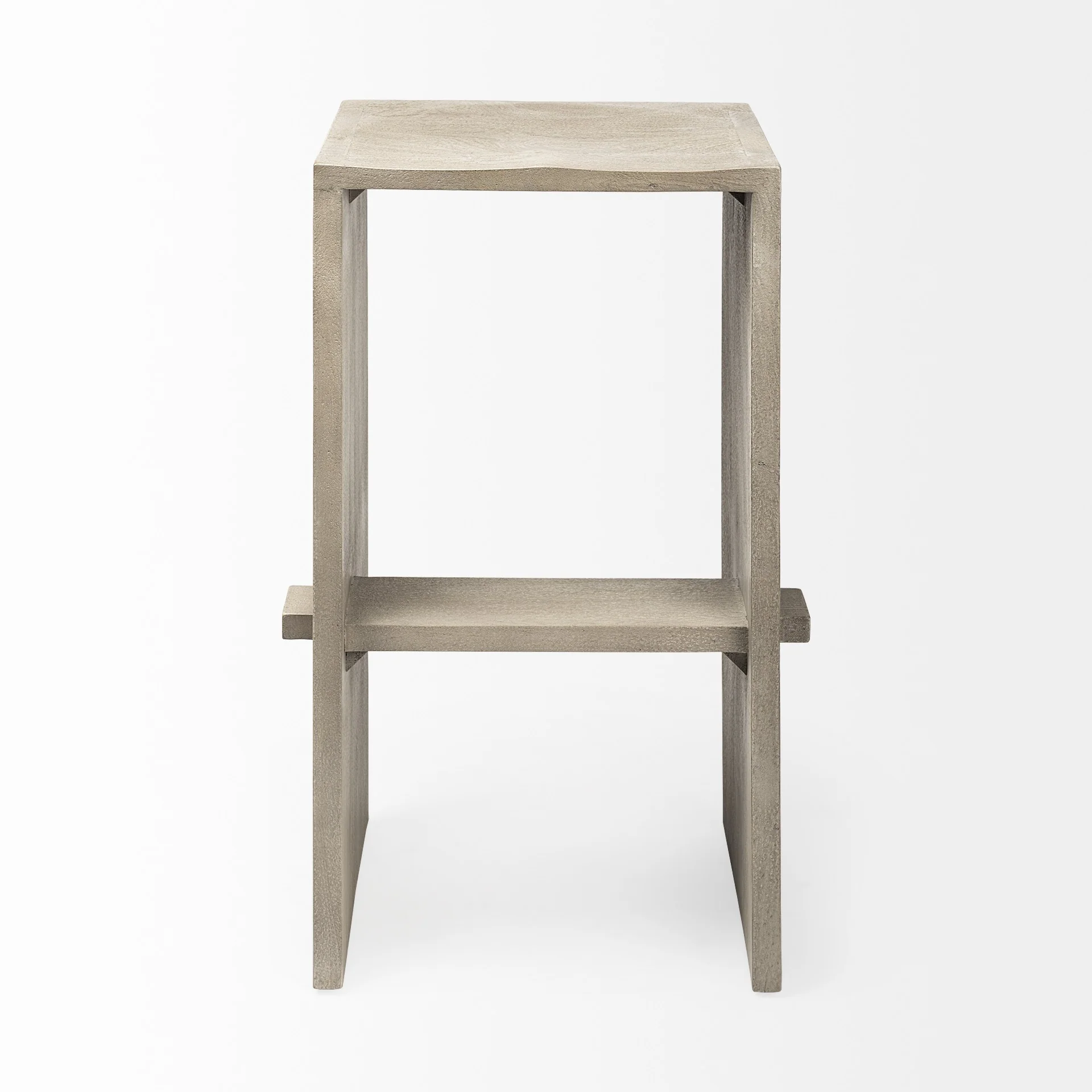 30' Minimal Cool Gray Brown Wood Bar Stool By Homeroots - Image 2