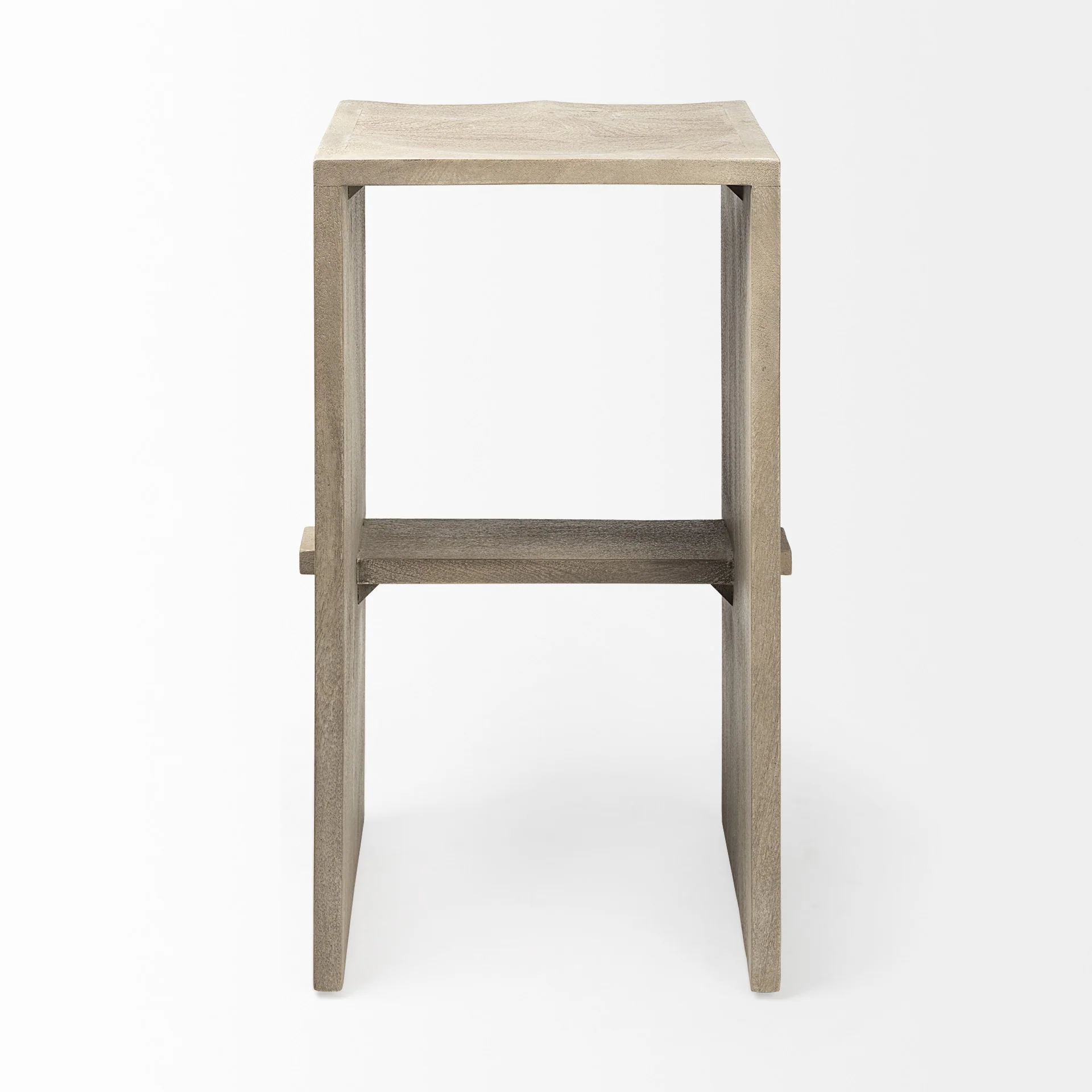 30' Minimal Cool Gray Brown Wood Bar Stool By Homeroots - Image 4