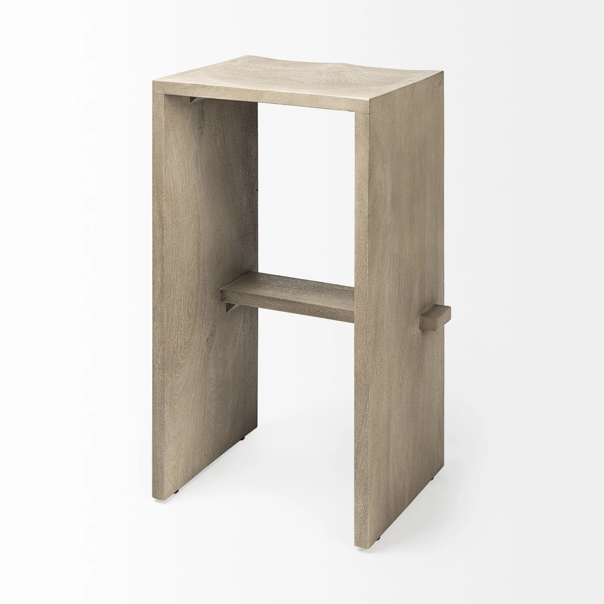 30' Minimal Cool Gray Brown Wood Bar Stool By Homeroots - Image 5
