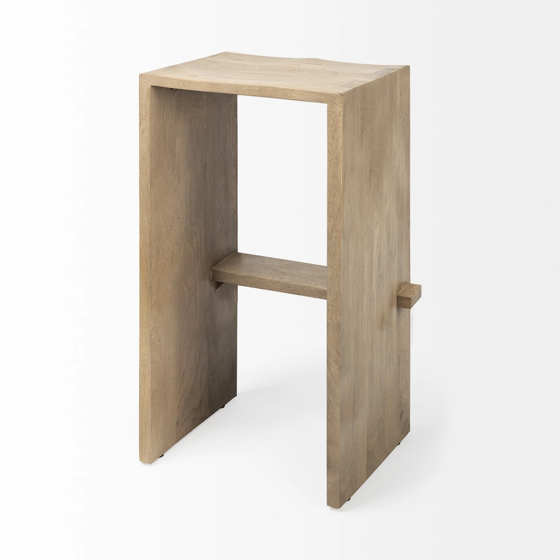 30' Minimal Light Brown Wood Bar Stool By Homeroots - Image 5