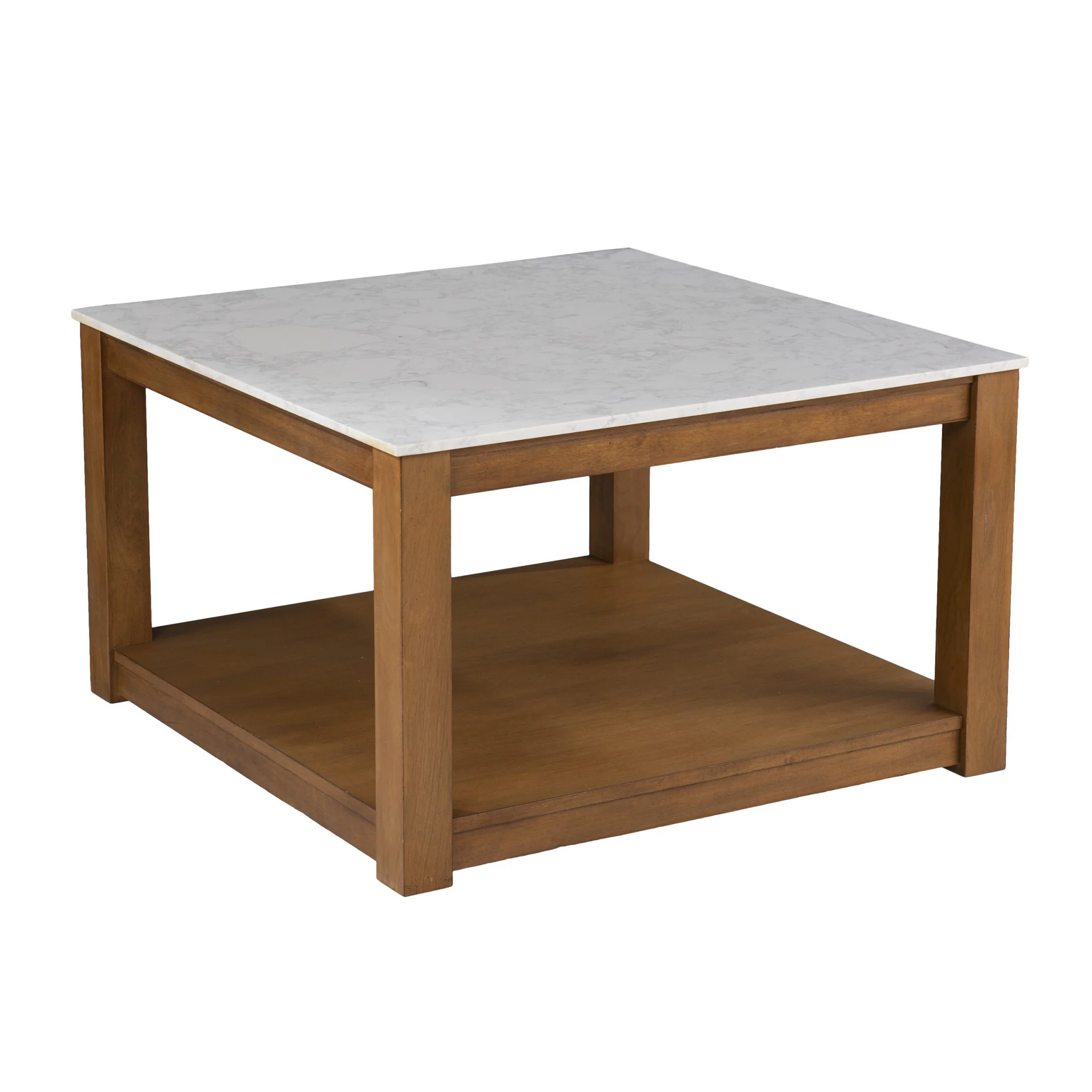 30" Natural And Natural Brown Solid Manufactured Wood Square Coffee Table By Homeroots - Image 3