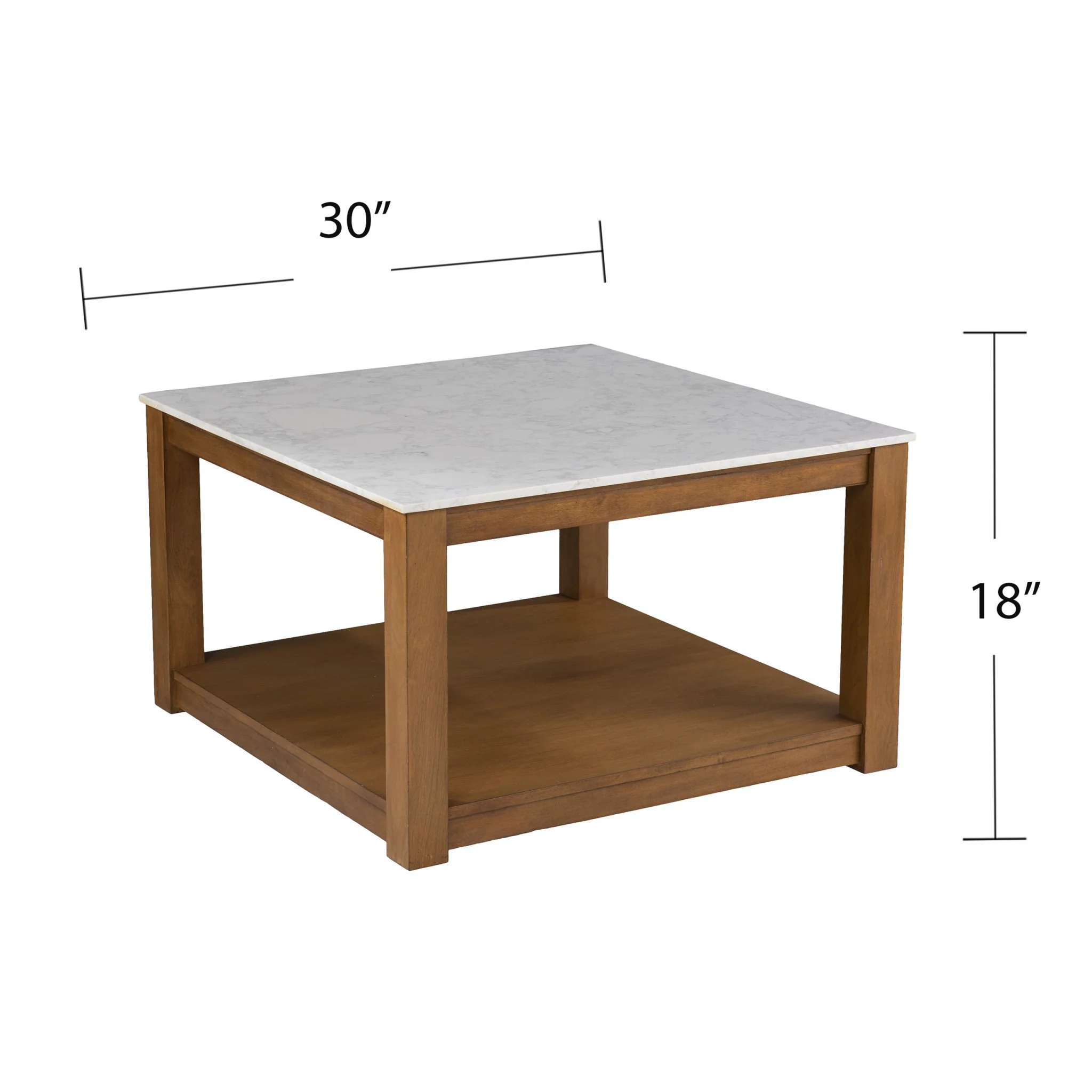 30" Natural And Natural Brown Solid Manufactured Wood Square Coffee Table By Homeroots - Image 6