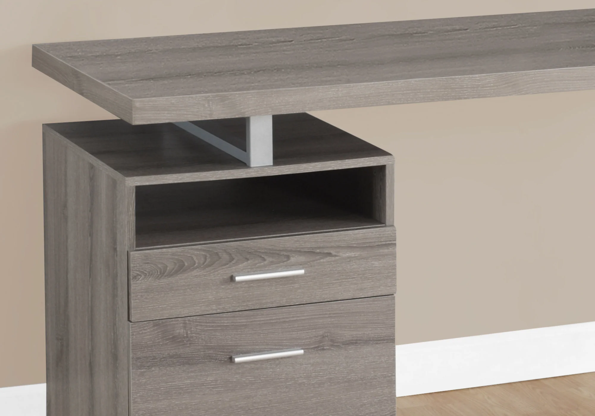 30" Particle Board and Grey Metal Computer Desk By Homeroots - Image 12