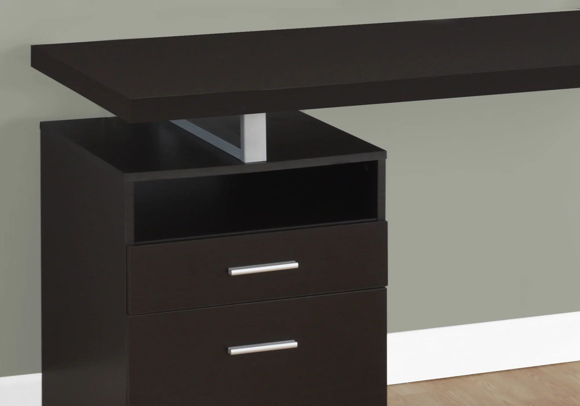 30" Particle Board and Grey Metal Computer Desk By Homeroots - Image 3