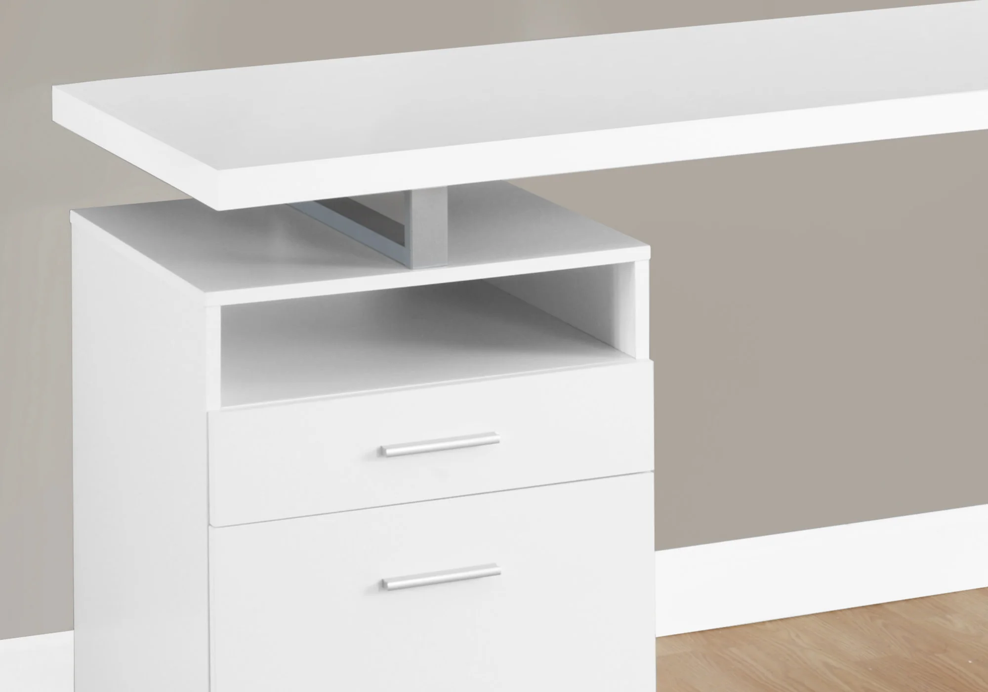 30" Particle Board and Grey Metal Computer Desk By Homeroots - Image 8