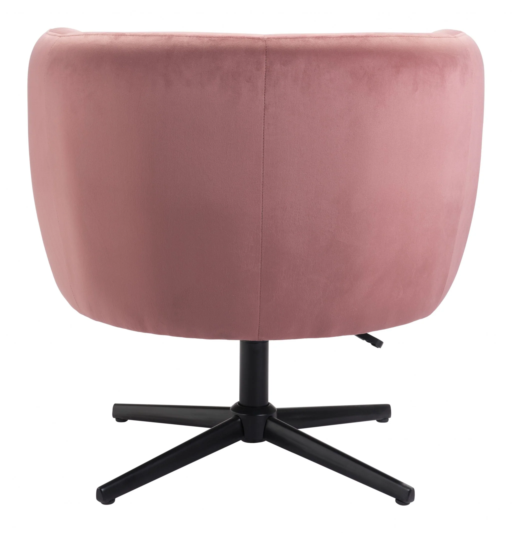 30" Pink And Black Velvet Swivel Barrel Chair By Homeroots - Image 5