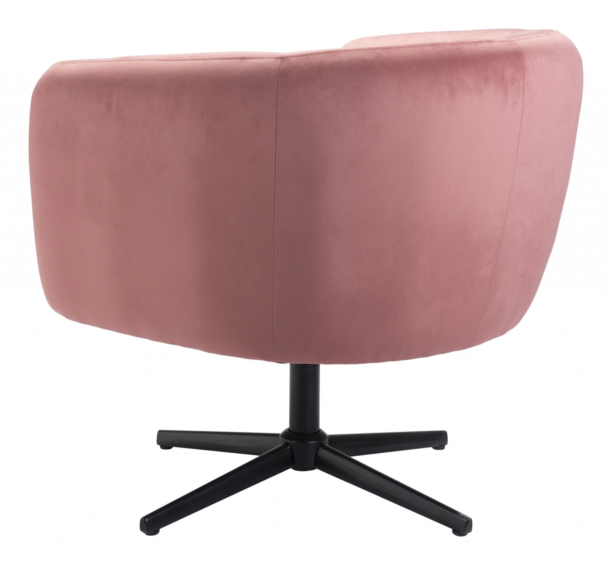 30" Pink And Black Velvet Swivel Barrel Chair By Homeroots - Image 6