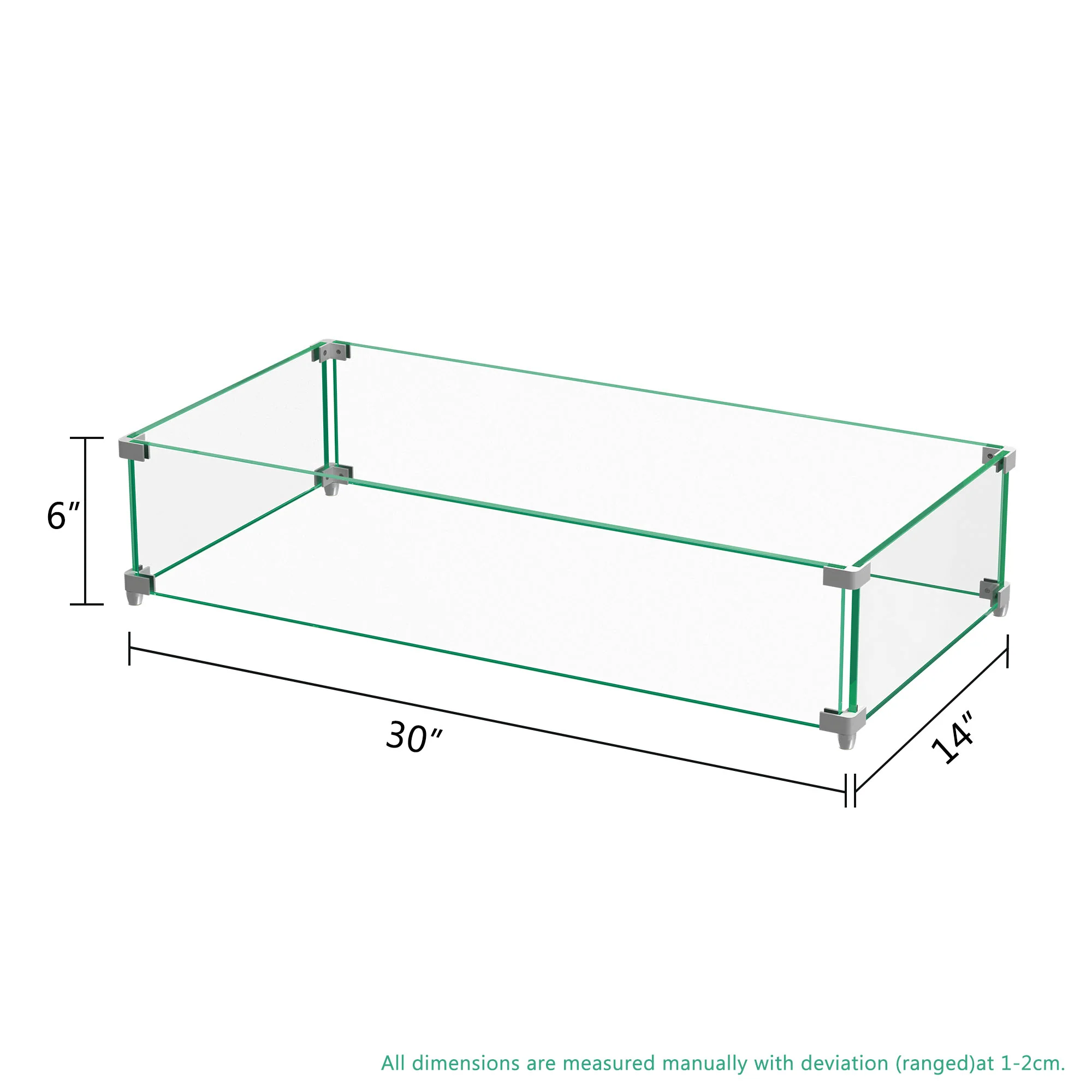 30" Rectangular Glass Fire Pit Flame Protector By Homeroots - Image 3