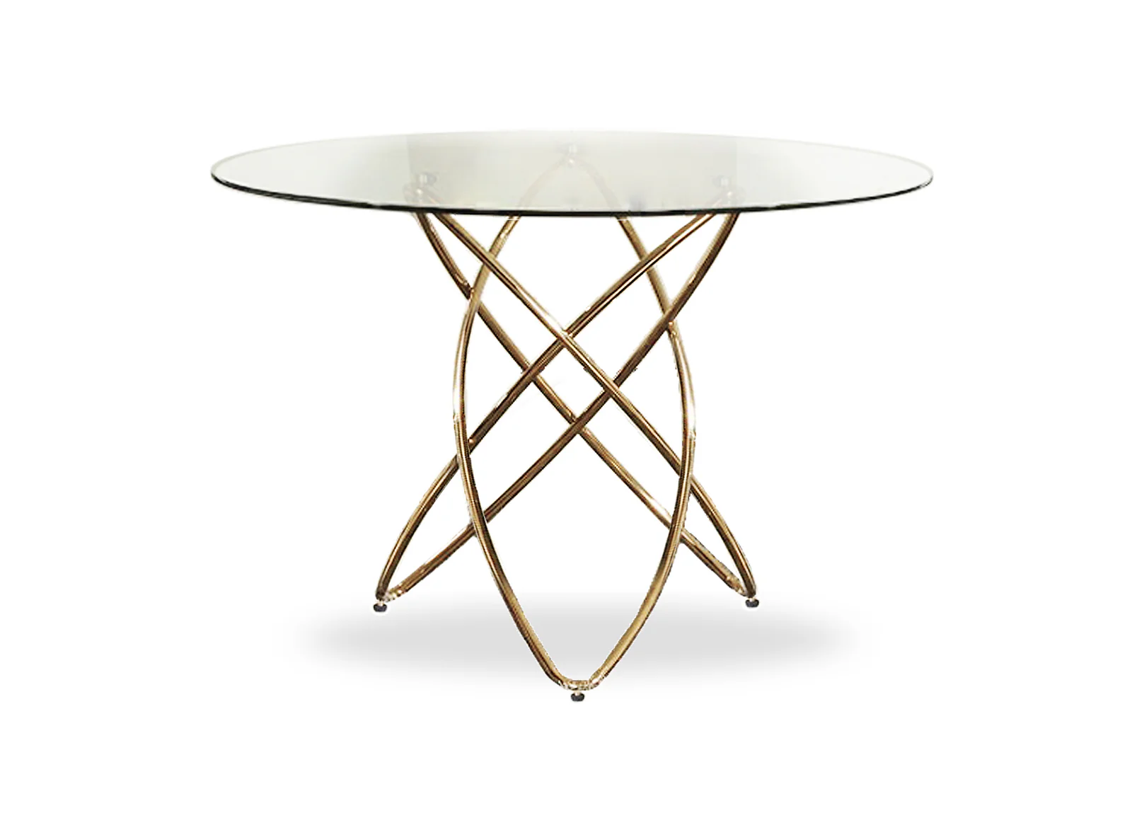 30' Rosegold Stainless Steel And Glass Dining Table By Homeroots - Image 2