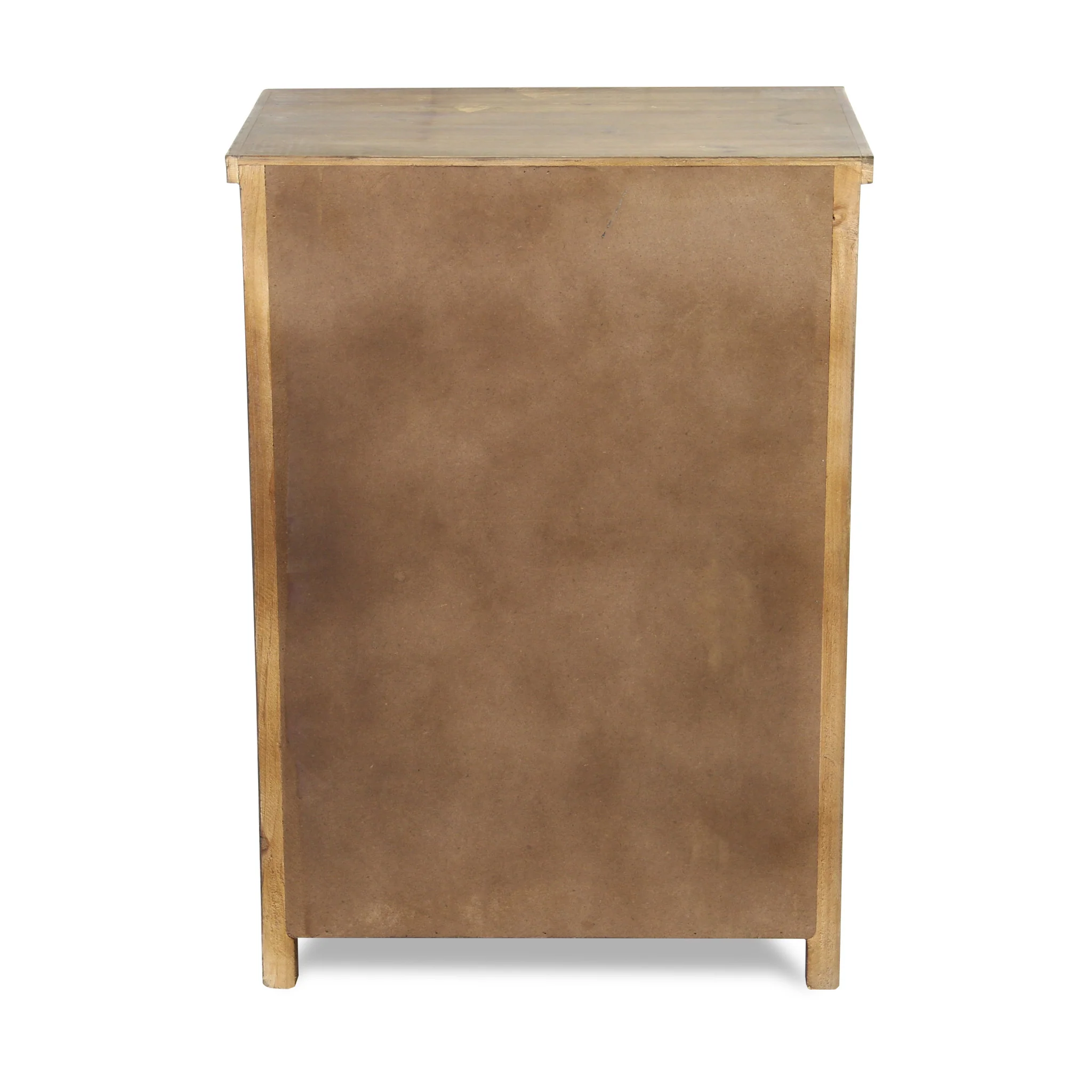 30" Rustic Brown Wood and Galvanized Metal End Table With Three Drawers By Homeroots - Image 4